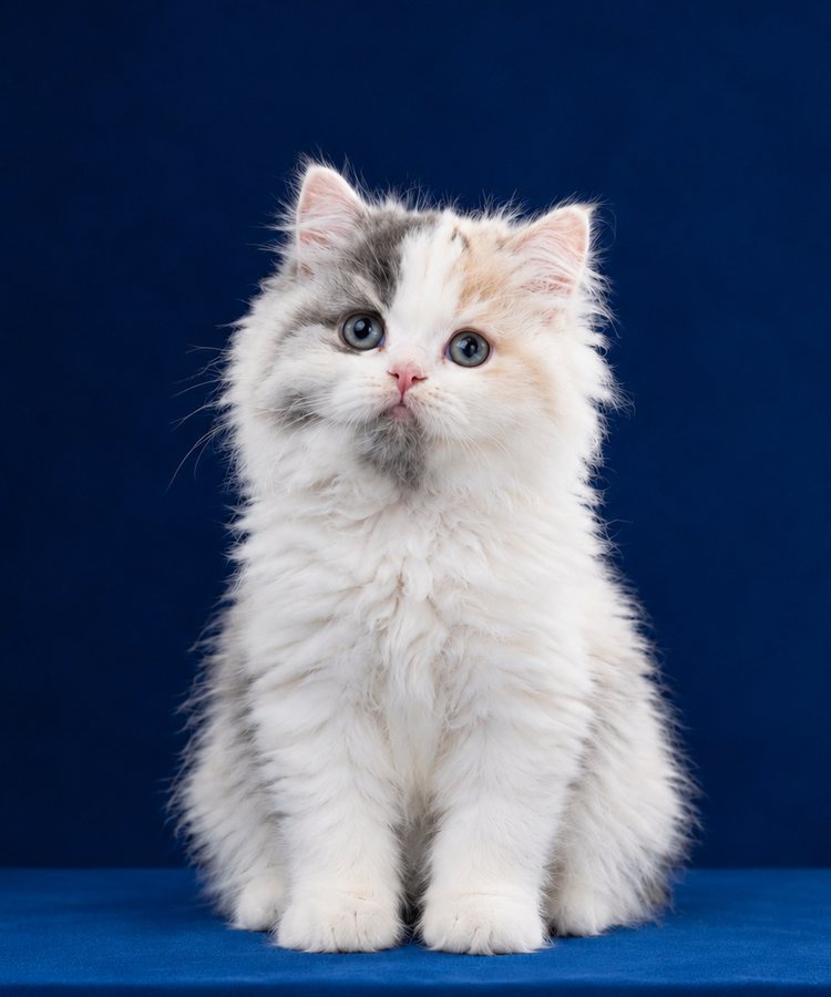 Blue-cream calico British Longhair kitten